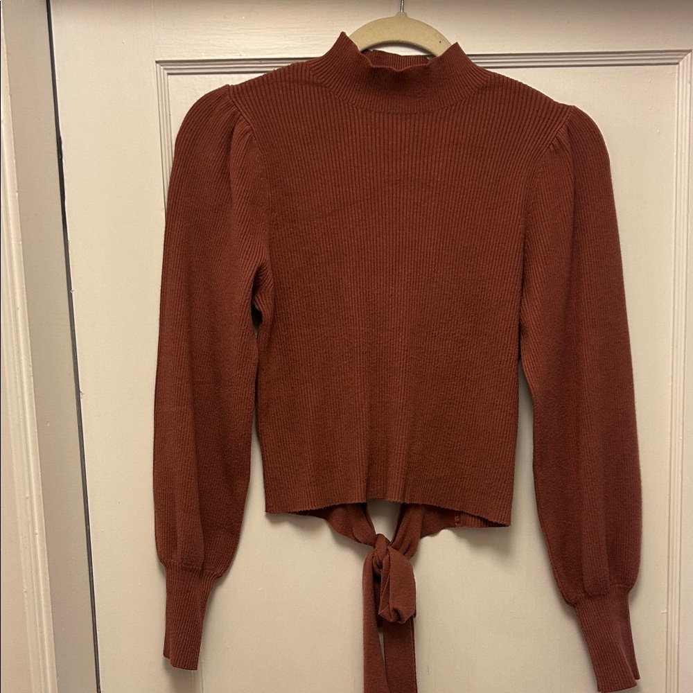 Rust Tie-Back cropped Sweater